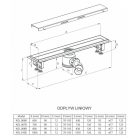 06 KOL006B Zuhanyfolyóka, acél fedlappal, szifonnal, hosszúság: 600 mm