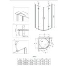Deante ABELIA Zuhanykabin 90x90x200 íves, Átlátszó,  Króm, Vízlepergető