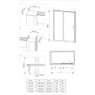 Deante CYNIA kétrészes tolóajtó 140x200, króm, Átlátszó, Vízlepergető, Átfordítható