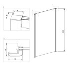 DEANTE CYNIA oldalfal tolóajtóhoz 800 x 2000 mm, króm, Átlátszó, Vízlepergető
