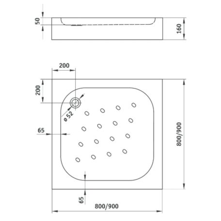 Deante CORNER Szögletes zuhanytálca 900 mm