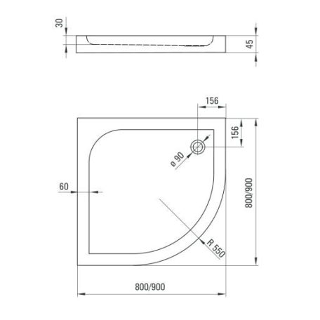 06 KTK041B CUBIC Zuhanytálca