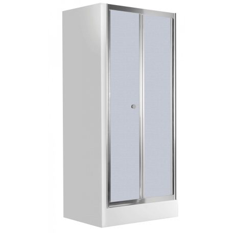 DEANTE FLEX Kétrészes harmonika ajtó, 800x1850 mm, bal-jobb, króm, Matt üveg 