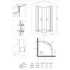 Deante FUNKIA Félköríves Zuhanykabin 800x800x1850 mm