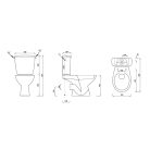 LC2154 AQUALINE Juan monoblokkos Wc, hátsó kifolyású, oldalsó vízbekötéssel, duál gombos öblítő