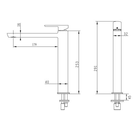 SAPHO MIXONA magasított mosdócsaptelep, leeresztő nélkül, króm