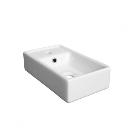 O NAS STILLA MINI 40 Kerámia mosdókagyló, 400x80x220 mm, a mosdókagyló oldalsó részén szerelvénynyílással, fehér
