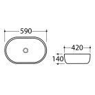 SAPHO DALMA kerámiamosdó, 59x42x14cm, fehér márvány (MM417)