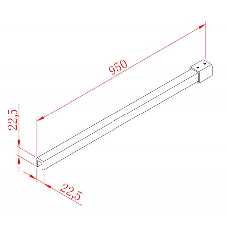 SAPHO POLYSAN MODULAR Hosszanti merevítő, 950mm, króm (MSBR3)