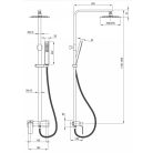 Deante Hiacynt Zuhanyoszlop csapteleppel, esőztetővel és kézizuhannyal, Nero
