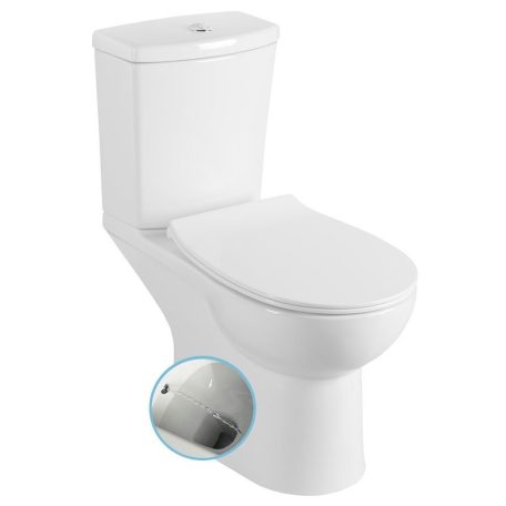 SAPHO KAIRO álló kombi WC, hátsó kifolyású, tartállyal, bidézuhannyal, 36x67cm, króm duálgombos öblítőmechanikával 
