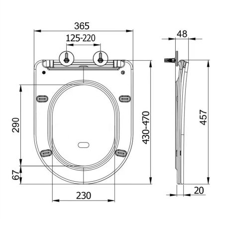 SAPHO PACO SLIM Soft Close WC-ülőke