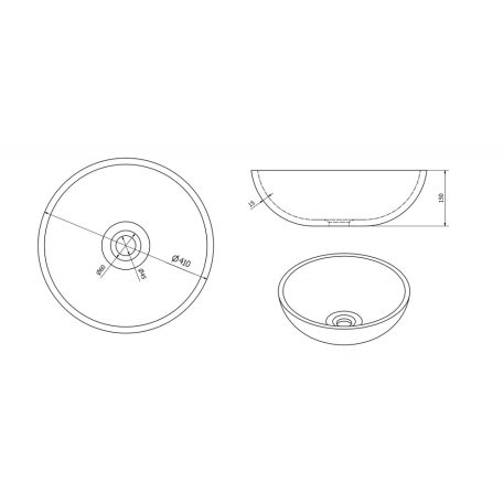 SAPHO PRIORI kerámiamosdó, átm:42cm, barna mintás 
