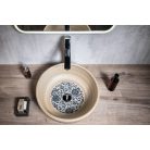 SAPHO PRIORI kerámiamosdó, átm:42cm, bézs, kék mintával (PI011)