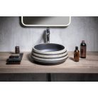 SAPHO PRIORI kerámiamosdó, átm:41cm, fekete/kő