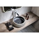 SAPHO PRIORI kerámiamosdó, átm:41cm, fekete/kő