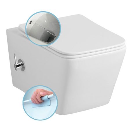 SAPHO PORTO RIMLESS fali WC, bidézuhannyal, csapteleppel, 36x52cm