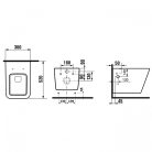 SAPHO PORTO RIMLESS fali WC, bidézuhannyal, csapteleppel, 36x52cm