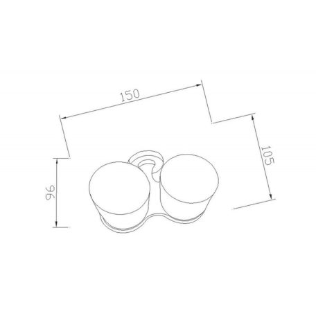 SB105 AQUALINE SAMBA dupla pohártartó, tejüveg