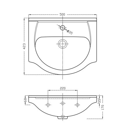06 SIME500 AQUALINE SIMPLEX ECO 50 mosdótartó szekrény mosdóval 47x83,5x29cm