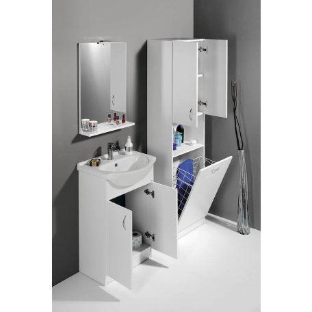 SIME510 AQUALINE SIMPLEX ECO állószekrény szennyeskosárral 50x180x30cm