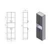SIME520 AQUALINE SIMPLEX ECO állószekrény 50x180x30cm