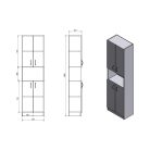 SIME520 AQUALINE SIMPLEX ECO állószekrény 50x180x30cm