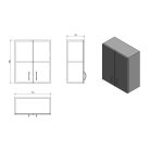 SIME530 AQUALINE SIMPLEX ECO felső szekrény 50x60x24cm
