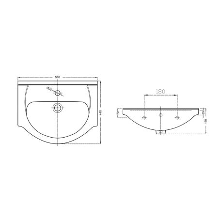 SIME550 AQUALINE SIMPLEX ECO 55 mosdótartó szekrény mosdóval 53x83,5x30,7cm