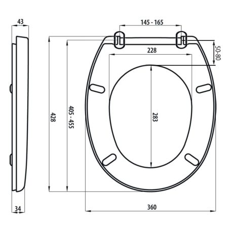 SAPHO AQUALINE FIXET WC-ülőke, polypropylen, fehér (ST278)