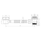 06 TY1002 AQUALINE Automata kád le-és túlfolyó, szifon nélkül, króm