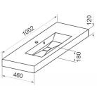 AquaPanna MARKIZ 100 Mosdó bútorra / pultba helyezhető (1002x460x180/120/110)