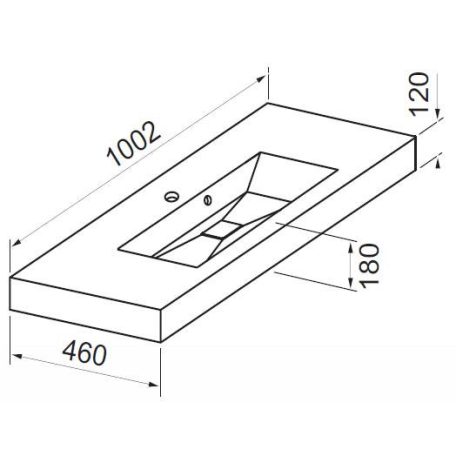 AquaPanna MARKIZ 100 Mosdó bútorra / pultba helyezhető (1002x460x180/120/110)