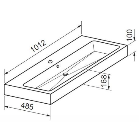 AquaPanna DIO1 100 Centrális Mosdó bútorra / bultba helyezhető (1012x485x168/100/139)