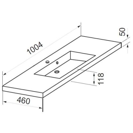 AquaPanna QUADRA 100 Mosdó bútorra / pultba helyezhető (1004x460x118/50/95)