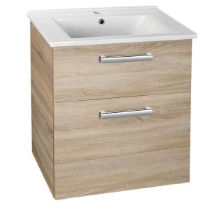   SAPHO AQUALINE VEGA mosdótartó szekrény, mosdó nélkül, 2 fiók, 62x72,6x43,8cm, platina tölgy