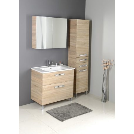 VG880 AQUALINE VEGA tükrösszekrény, 80x70x18cm, platinatölgy