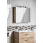 VG880 AQUALINE VEGA tükrösszekrény, 80x70x18cm, platinatölgy