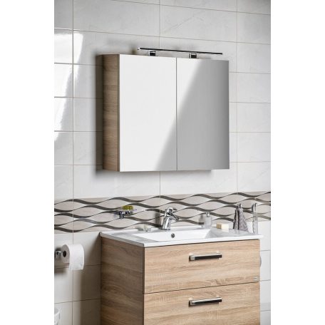 VG880 AQUALINE VEGA tükrösszekrény, 80x70x18cm, platinatölgy