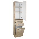 VG980 AQUALINE VEGA állószekrény szennyestartóval, 40x184x31 cm, platinatölgy