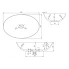 SAPHO THIN ovális rockstone mosdó, 600x400x145mm, matt fehér (WN893)