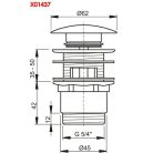 Ravak Mosdó lefolyó ClickClack rendszerrel, alacsony, króm