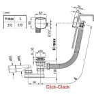 Ravak Kádfeltöltő túlfolyó 570 Click-clack Szögletes túlfolyóval, króm