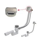 Ravak Kádfeltöltős le-/túl- folyó rendszer 800 szögletes túlfolyó, bowdenes leeresztő, króm