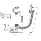 Ravak Kádfeltöltős le-/túl- folyó rendszer 800 szögletes túlfolyó, bowdenes leeresztő, króm