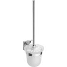 SAPHO BEMETA BETA Fali WC kefetartó, üveg, fehér kefe, 95x360x140mm, króm