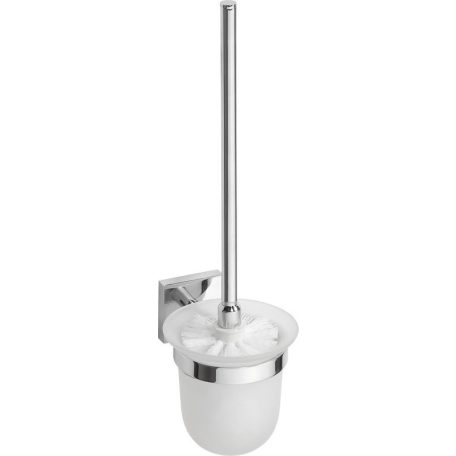 SAPHO BEMETA BETA Fali WC kefetartó, üveg, fehér kefe, 95x360x140mm, króm
