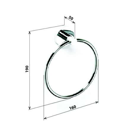 SAPHO BEMETA OMEGA Törölközőtartó, 160x190x55mm, króm (104104062)
