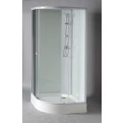 06 YB93 AQUALINE AIGO íves zuhany box 900x900x2050 mm, fehér profil, transzparent üveg