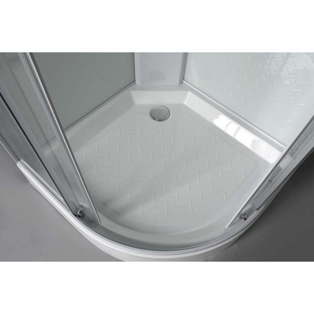 06 YB93 AQUALINE AIGO íves zuhany box 900x900x2050 mm, fehér profil, transzparent üveg